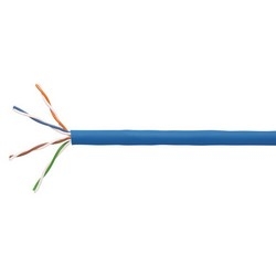 Copper Cable, PowerSUM 1061B, Category 5e, 24 AWG, 4 Pair, Unshielded, UTP, Solid Bare Copper Conductor, PO/PVC, CMR, Riser Cable, Blue Jacket, 1000 FT, Box