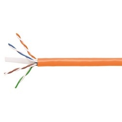 Copper Cable, GigaSPEED XL 1071E, Category 6, 23 AWG, 4 Pair, Unshielded, UTP, Solid Bare Copper Conductor, PO/PVC, CMR, Riser Cable, Orange Jackett, 1000Ft, Box