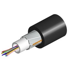 Fiber Cable, Indoor/Outdoor LSZH Single Jacket All-Dielectric Arid-Core Drop, 24 Fiber LazrSPEED 300 OM3 Multimode