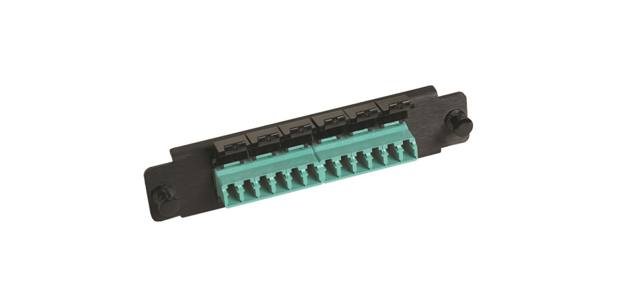 Fiber Adapter Pack, Connector Plate, Aqua/Black, Molded Plastic, LxWxH ...