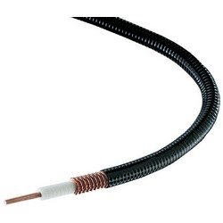 FSJ4-50B, HELIAX Superflexible Foam Coaxial Cable, corrugated copper, 1/2 in, black non-halogenated, fire retardant polyolefin jacket