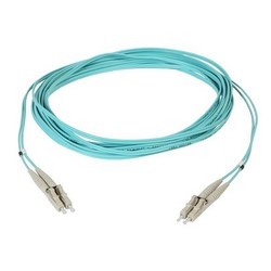 Fiber Optic Patch Cord, LC To LC, OM3, Twin Zip, 3 M, Aqua