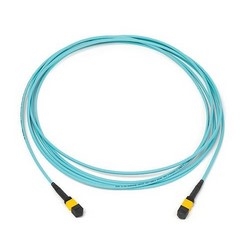 MPOptimate Trunk Cable, 12 Fiber, OM4, 7m, Aqua