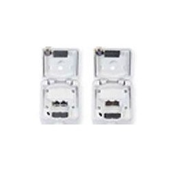 IP 44 Industrial Outlet, with Cable Gland, for 2 Cables 3-8 mm, Gray