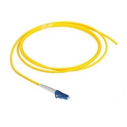 Fiber Optic Pigtail, Simplex, Single-mode, LC/UPC to Stub, yellow, 2 m