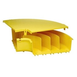 FiberGuide Fiber Management Systems; FiberGuide Product Line System: 4x12 System Cover Type: 90 Horizontal Elbow Color: Yellow
