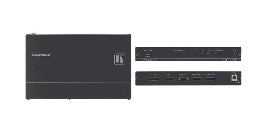 Distribution Amplifier, WUXGA, 4 Output, Outputs HDMI, 1Input, Inputs ...