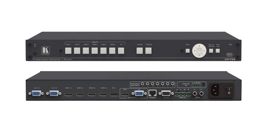 Presentation Switcher/Scaler, 1 Output, 4 Input, HDMI to HDMI, 4K30 UHD