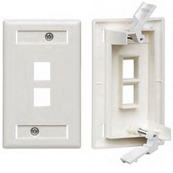 Quickplate Tempo Wallplate With ID Window Single Gang 2-Port Ivory
