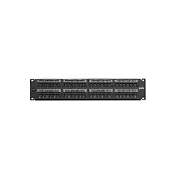 Cat 5e Flat 110-style Patch Panel, 48-port, 2RU, Magnifying Lens Holder