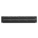 Cat 5e Flat 110-style Patch Panel, 48-port, 2RU, Magnifying Lens Holder