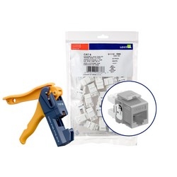Cat 6 (61110) Connectors Kitted With Jack Rapid Tool, 1 Fg = 6 Quickpacks (25 Connectors Per Quickpack),total Of 150 Connectors, Plus 1 Jack Rapid Tool-grey