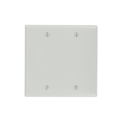 2-gang No Device Blank Wallplate, Standard Size, Thermoset, Box Mount, Gray