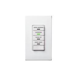 Vizia RF + 4-button Scene Controller With Switch For Multi-location Scene Control With Infrared Remote Capability, White/ivory/light Almond