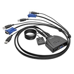 2-Port USB/VGA Cable KVM Switch with Cables and USB Peripheral Sharing