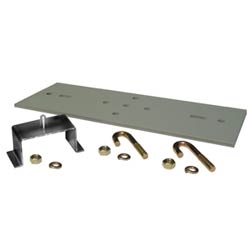 Rack-to-Runway Mounting Plate Using Hat-Shaped Bracket; Black; 9 to 12&quot;W, 3&quot; D Channel