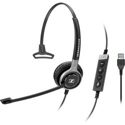 Headset, Single Side, Ultra Noise-Cancelling Microphone, Monaural UC HS for Skype for Business, 113 dB Sound Pressure, USB Connector, 2.9 MM Cable Length, Black with Silver Color