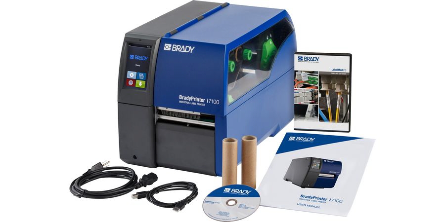 Industrial Label Printer, Blue, Gray, Polyester, 7000, WxHxD: 9.9 x 11. ...