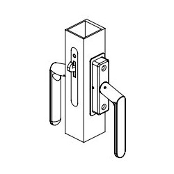 Sliding Door Lockset, Self-Latching, Aluminum, Dark Bronze Anodized, For 1-3/4&quot; Thickness Door