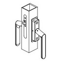 Sliding Door Lockset, Self-Latching, Aluminum, Dark Bronze Anodized, For 1-3/4" Thickness Door