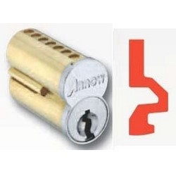 Pointe SFIC Key Cylinder, 7-Pin Uncombinated, WG Keyway, Satin Chromium Plated
