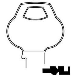 Door Lock Key Blank, Obverse, Cylinder, Single-Section, Standard, 6-Pin, N-Class Bitting, Plain Bow