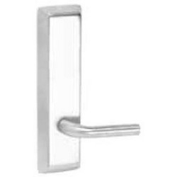 Exit Device Trim, Night Latch, Right Hand Reverse, Cast Lever, Forged Escutcheon, ANSI 03, Satin Stainless Steel