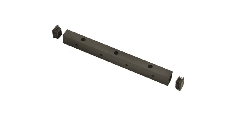 Universal Header Bracket, 8 in. L, Aluminum, Black Anodized
