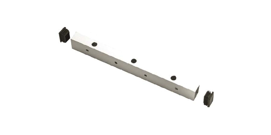Universal Header Bracket, 12 in. L, Aluminum, Clear Anodized