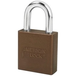 Rekeyable Padlock, Alike Keyed, 5-Pin Tumbler, 1-3/4&quot; Width x 3/4&quot; Thickness, Anodized Aluminum Body, Brown, With 1-1/8&quot; Clearance Boron Alloy Steel Shackle, Key Number 27357