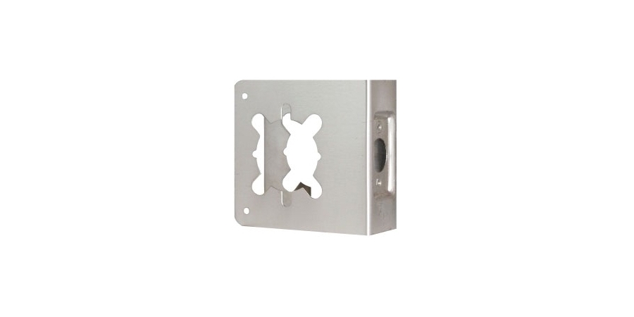 Door Lock Wrap Around Plate, US32D Satin Stainless Steel, 2-3/4 in ...