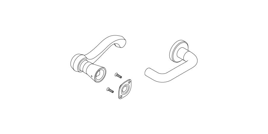 Door Lock Inside Lever, US26D Satin Chrome, 4-3/4 in. W, D: 2.81 in.