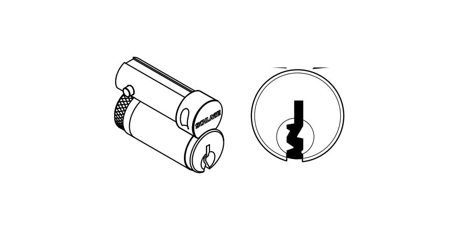Door Lock Cylinder, 6 Pin Length, Full Size Format Interchangeable Core ...