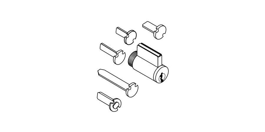 Door Lock Cylinder, 6 Pin Length, Solid Brass, Satin Chrome, Restricted ...