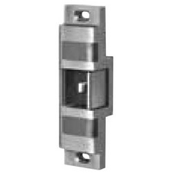 Rim Exit Device Strike, 24 Volt DC, 1-5/8&quot; Width x 6&quot; Height, 3/4&quot; Throw, 6&quot; Length Face Plate, Satin Stainless Steel, With Blade Stop Shim, Dual Monitor Switch, Entry Buzzer
