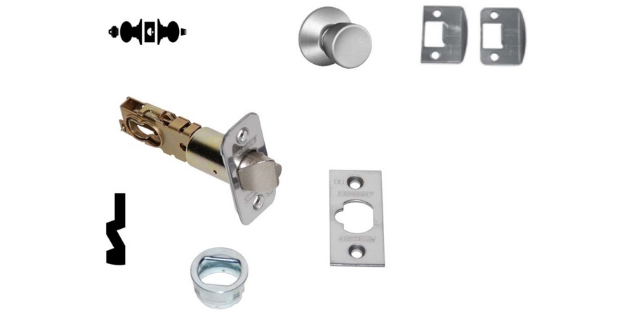 Door Lock, ANSI: Grade 2, Function: Entry with Turnbutton, US3 Bright ...