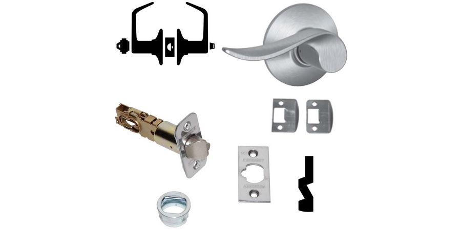 Door Lock, ANSI: Grade 2, Function: Entry with Turnbutton, US15 Satin ...