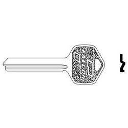 Door Lock Key Blank, Standard, 7-Pin, A Keyway, For Interchangeable Core Cylinder