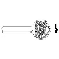 Door Lock Key Blank, Standard, 7-Pin, D Keyway, For Interchangeable Core Cylinder