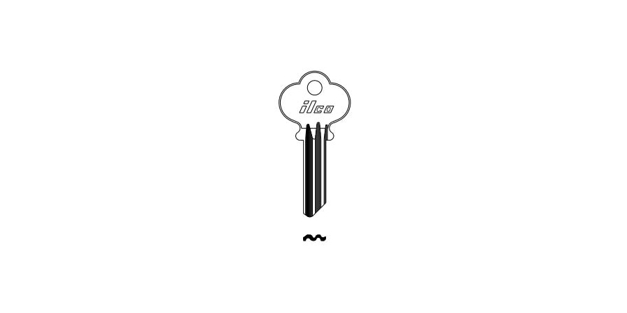 Cylinder Lock Key Blank, Original-Shaped Bow, Brass, Nickel-Plated, For ...