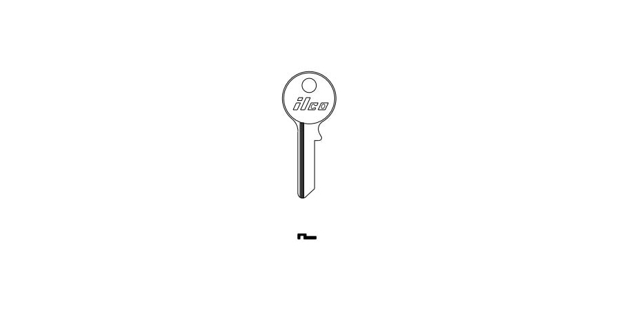 Cylinder Lock Key Blank, Original-Shaped Bow, Brass, Nickel-Plated, For ...