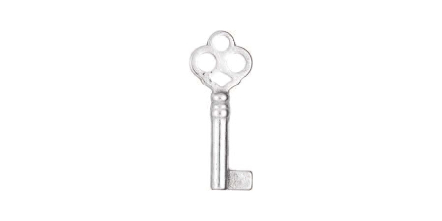 Barrel Key, Barrel Key Blank, Malleable Iron, Nickel-Plated, 0.27 in. W ...