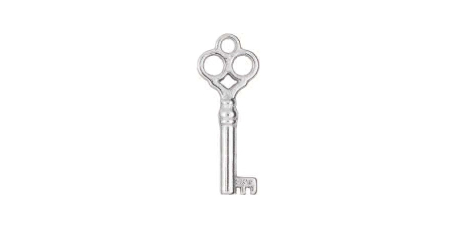 Barrel Key, Barrel Key Blank, Malleable Iron, Nickel-Plated, 0.24 in. W ...