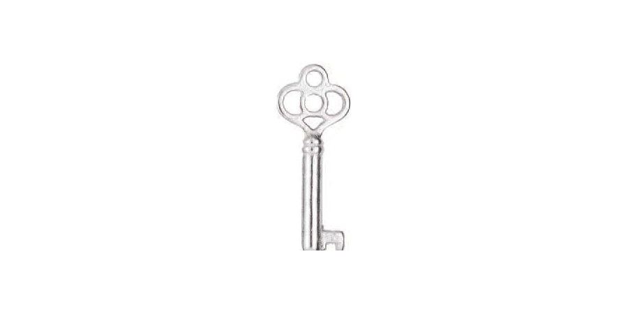 Barrel Key, Barrel Key Blank, Malleable Iron, Nickel-Plated, 0.19 in. W ...