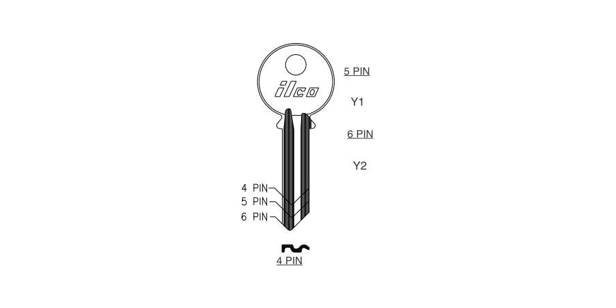 Cylinder Lock Key Blank, 6 Pin or Disc Pin Length, Pin Tumbler Cylinder ...