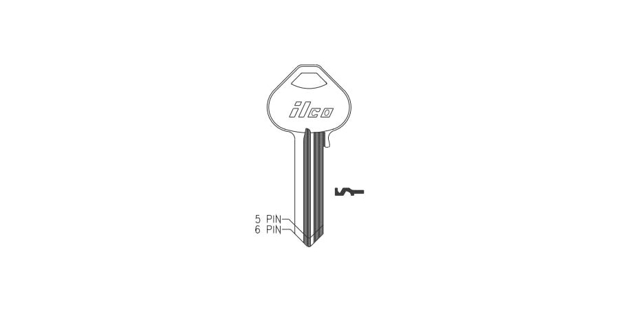 Cylinder Lock Key Blank, 6 Pin or Disc Pin Length, Pin Tumbler Cylinder ...