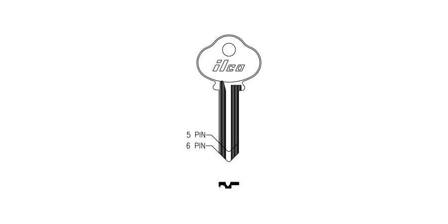Cylinder Lock Key Blank, 5 Pin or Disc Pin Length, Automotive, Pin ...