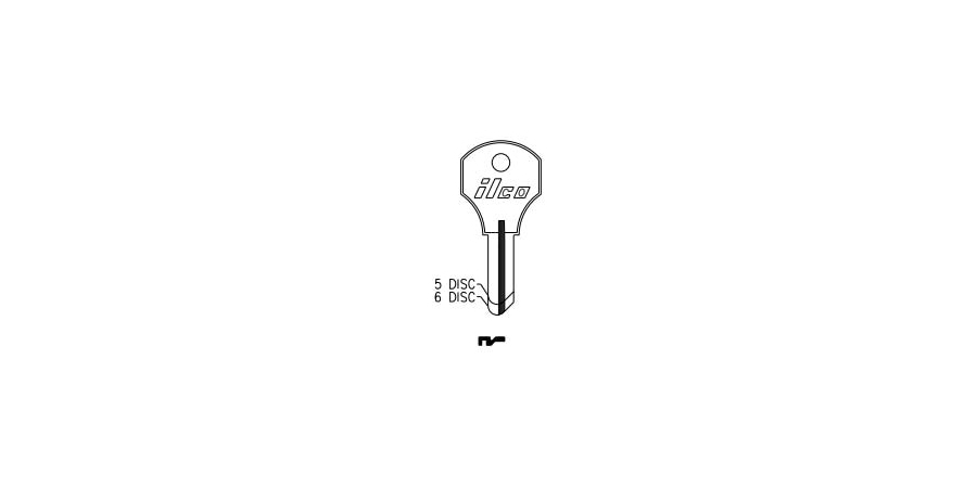 Cabinet Lock Key Blank, 5 Pin or Disc Pin Length, Automotive, Disc ...
