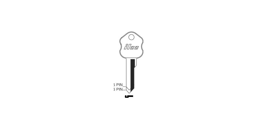 Key Blank, 5 Pin or Disc Pin Length, Automotive, Safe Deposit Key Blank ...