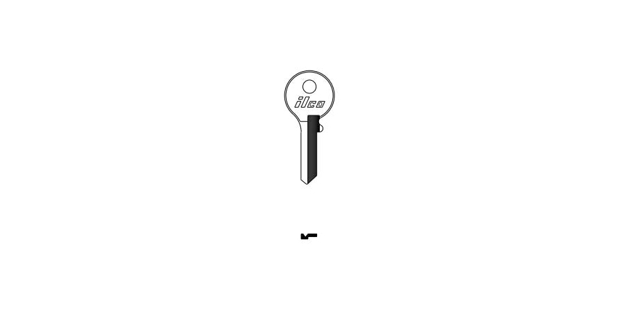 Cylinder Lock Key Blank, Brass, Nickel Plated, 19 Price Group, For Clinton